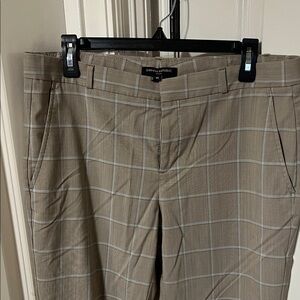 Banana Republic Women's Tan Checkered Straight Leg Pants